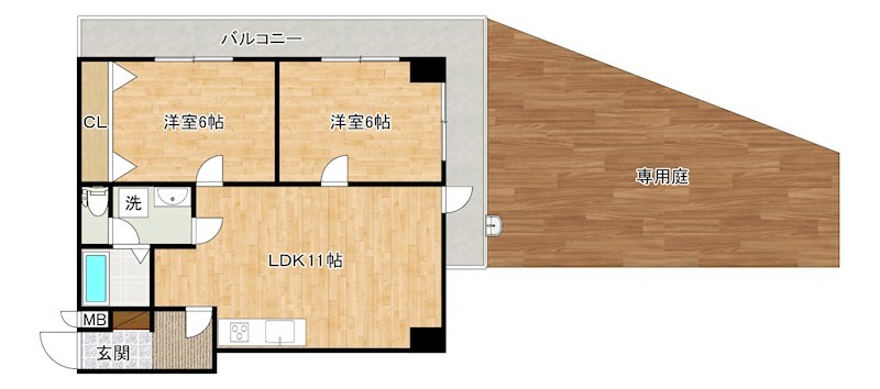 天神島スカイマンション 106号室 間取り