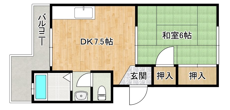 パークハイツ三萩野 104号室 間取り