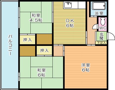 サングリーン中本町 202号室 間取り