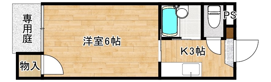 シャトレ天神Ⅱ 105号室 間取り