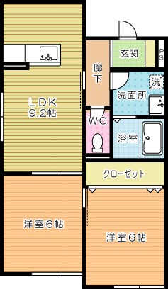 フレシール緑ヶ丘 102号室 間取り