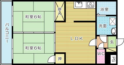 フジエホワイトローザ 511号室 間取り