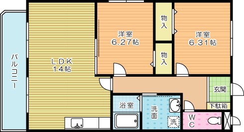 プレジデント 403号室 間取り
