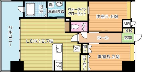リブラブライト 705号室 間取り