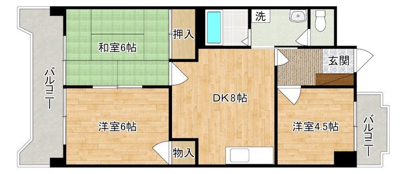 シャトレ中井  503号室 間取り