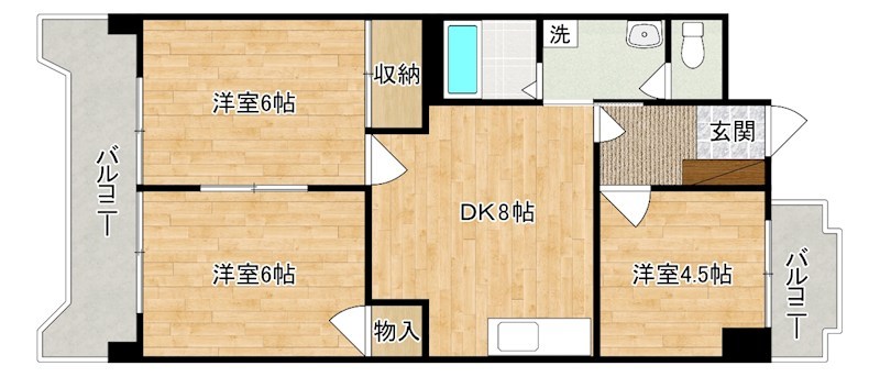 シャトレ中井 403号室 間取り