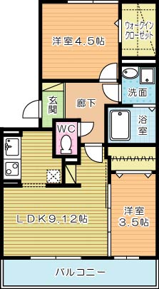 プレジャーライフＹＵＺＵ  302号室 間取り