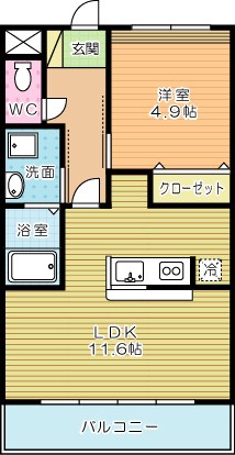 グランメゾンエヌ  206号室 間取り
