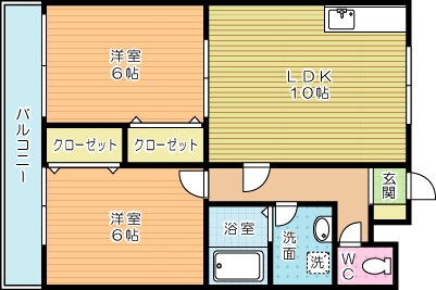パインコート松籟通り 203号室 間取り
