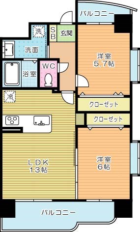 グレース上富野 806号室 間取り