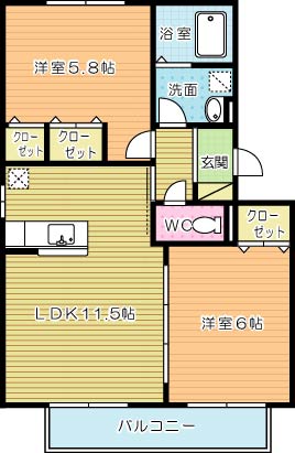 リセーラ  202号室 間取り