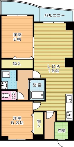 ベルガ足立 604号室 間取り