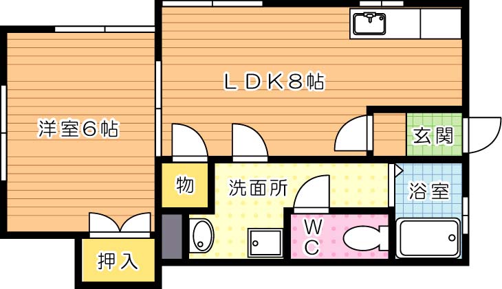 ヴィラホープフル　Ａ棟 101号室 間取り