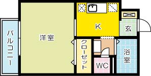 ビーライン中井　Ｂ棟 105号室 間取り