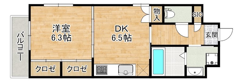 サンシャインキャナル小倉   601号室 間取り