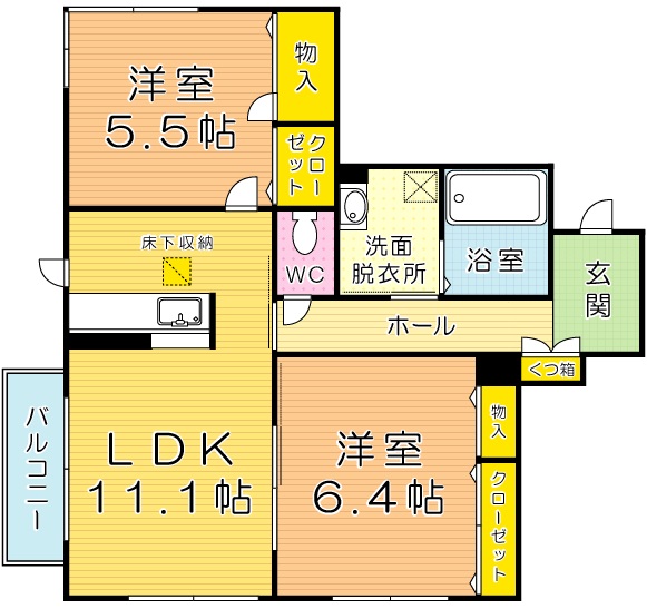 シャーメゾン境川 202号室 間取り