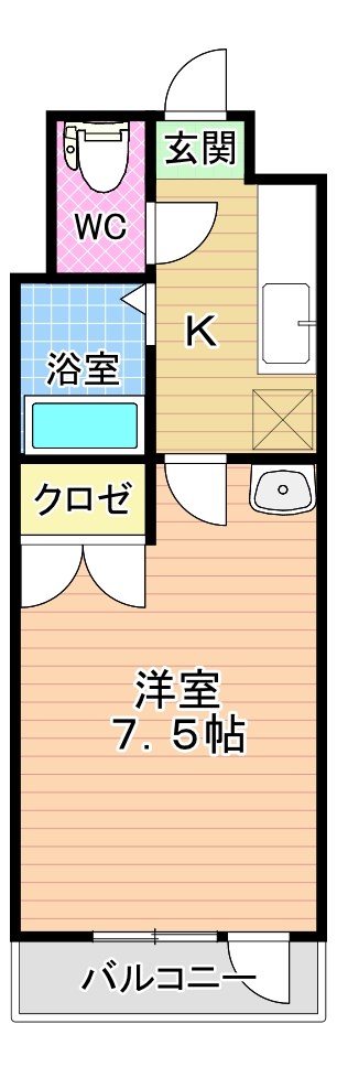 ニューサンリバー７番館 1005号室 間取り