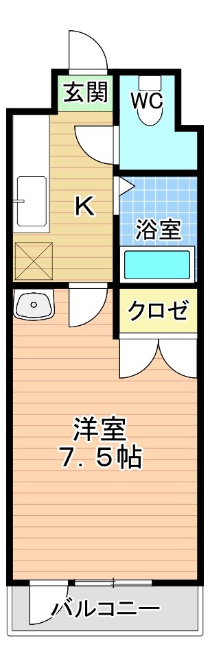 ニューサンリバー７番館 1104号室 間取り