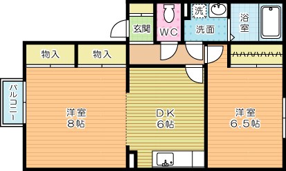 リヴァー下到津 102号室 間取り
