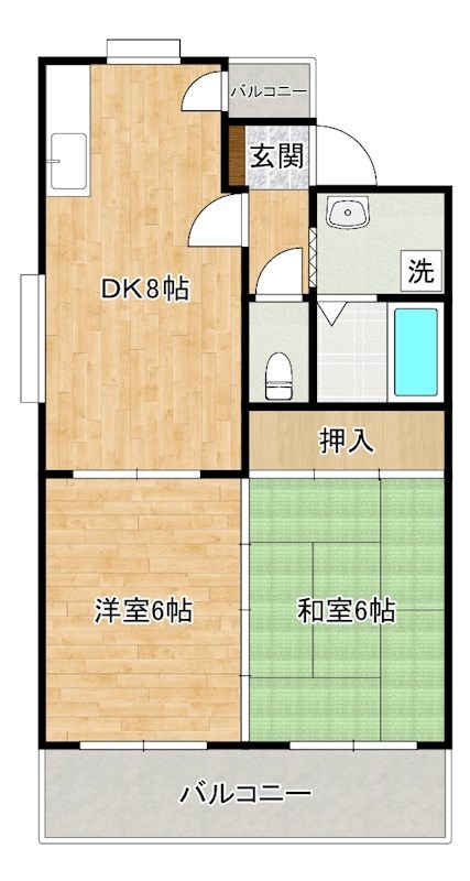 シャレードでぐち  205号室 間取り