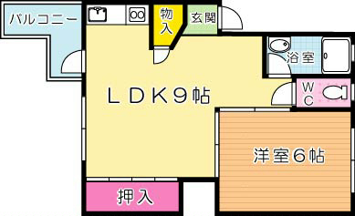 ヒルズ到津 507号室 間取り