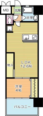 コンプレート古船場 702号室 間取り