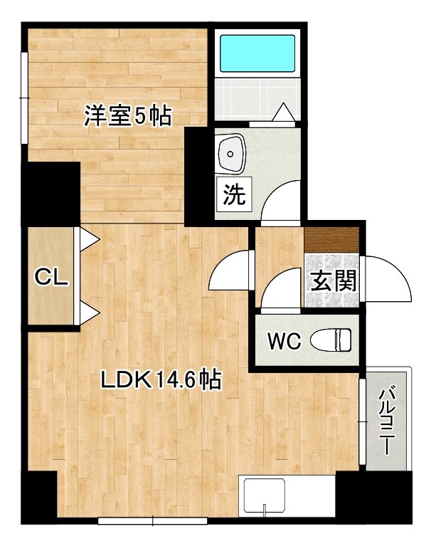 Ｌｅｂｅｎｓｇｌｕｃｋ（レーベンスグリュック）  401号室 間取り