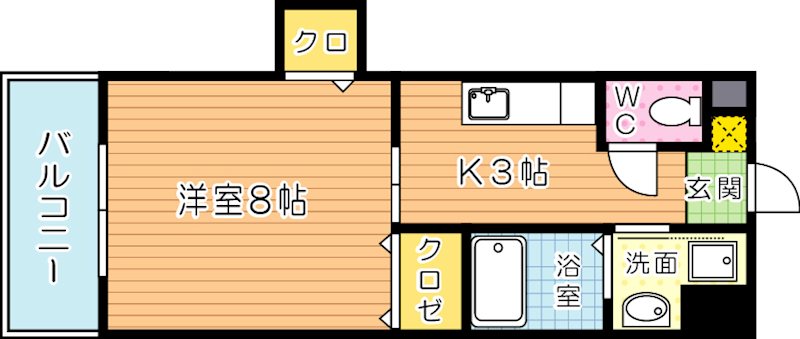 クレール花音 101号室 間取り