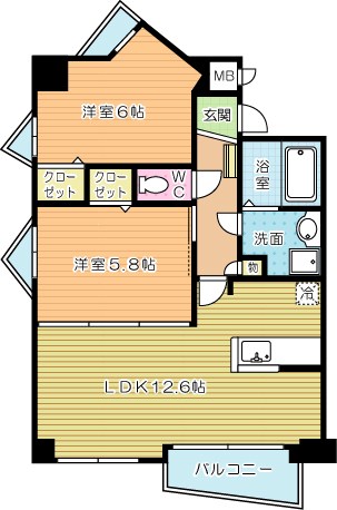 オールセインツ  1201号室 間取り