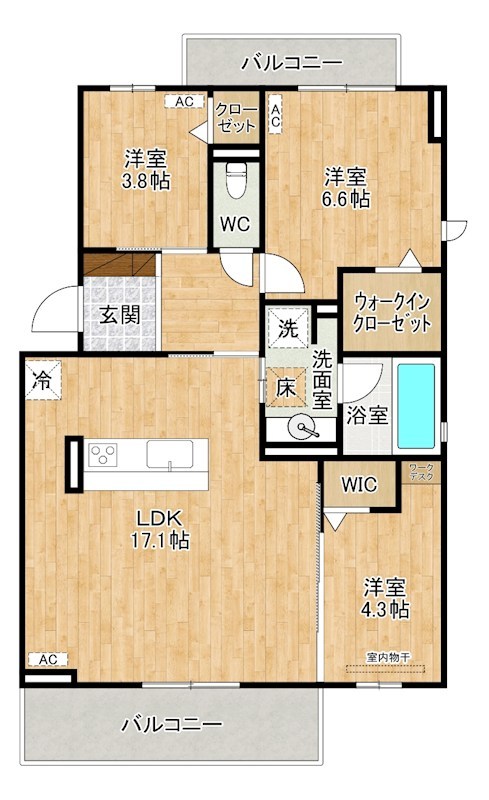 D-ROOM　HILLS泉台（D-ROOMヒルズ泉台） 301号室 間取り