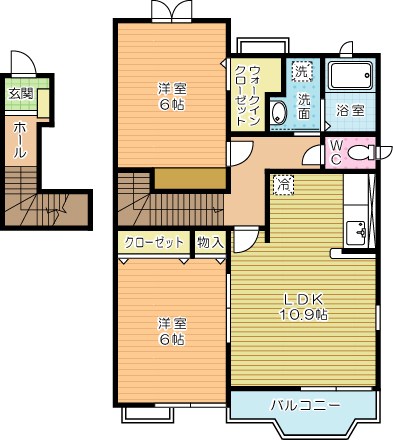 ペンサミエント　Ｂ棟 201号室 間取り