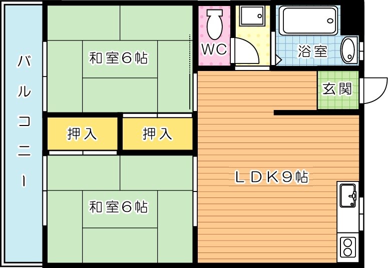 ＧＲＥＥＮ　ＣＯＵＲＴ　ＴＯＢＡＴＡ (グリーンコート戸畑) 305号室 間取り