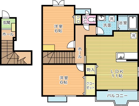 ソレーユ上曽根Ａ  201号室 間取り