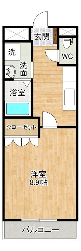 プレジール 201号室 間取り