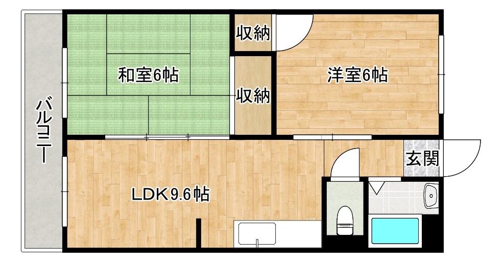 アリエスきふね 303号室 間取り