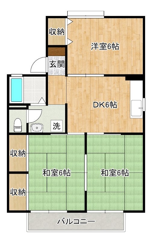 セジュール朽網　Ａ棟  103号室 間取り