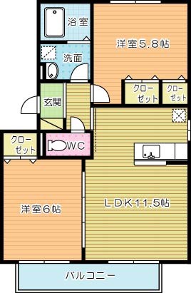 リセーラ  203号室 間取り