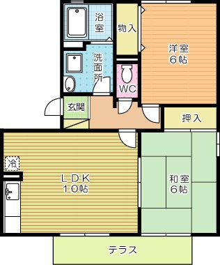 リベルテＳ　Ａ棟  101号室 間取り