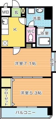 ウィングス片野Ⅱ 609号室 間取り