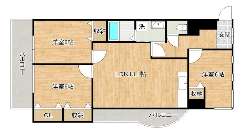 第１７共立ビル  704号室 間取り