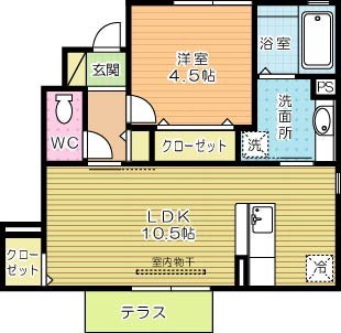 サンビレッジ小倉  101号室 間取り