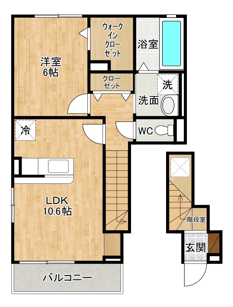 ラ・ポーズ葛原 201号室 間取り