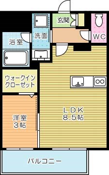 グランフォーレ小倉シティタワー 1406号室 間取り