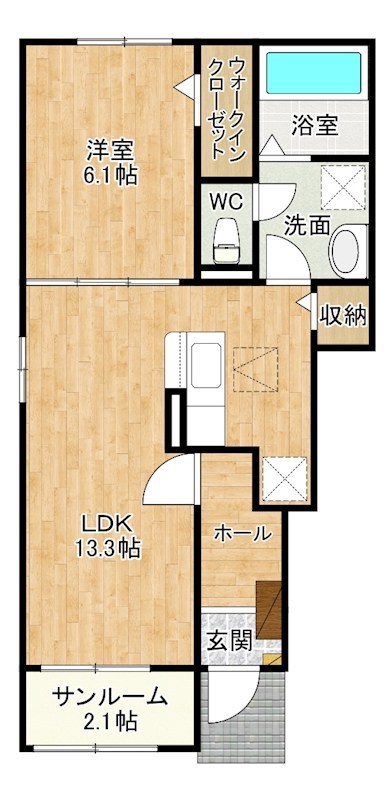 ソレイユ元町Ⅳ 101号室 間取り