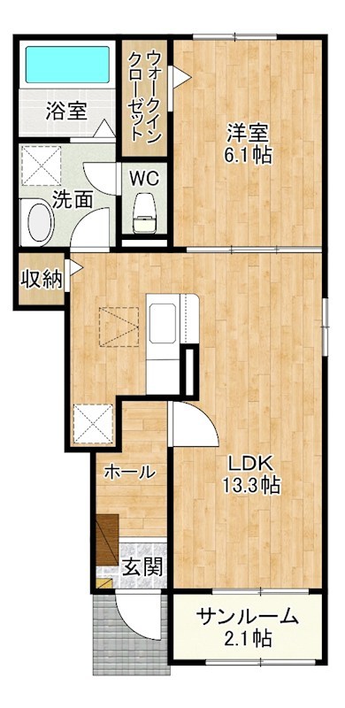 ソレイユ元町Ⅳ 105号室 間取り