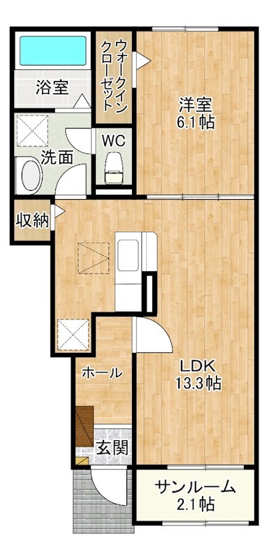 ソレイユ元町Ⅳ 103号室 間取り