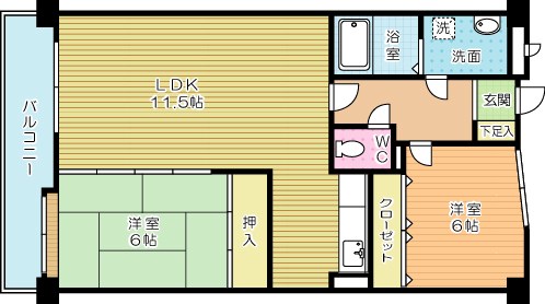 ラビータ北方  1203号室 間取り