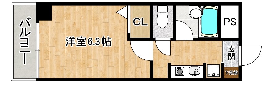 朝日プラザ小倉片野Ⅱ(分譲賃貸) 201号室 間取り