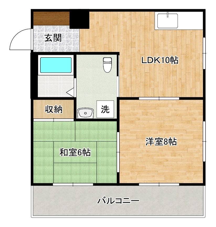 メゾンしらさぎ 102号室 間取り