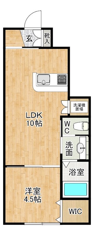 グランディール朽網 105号室 間取り